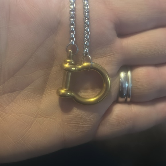 Stainless Steel Horseshoe  “U” Charm Necklace  Gold/Silver Color - Picture 10 of 11